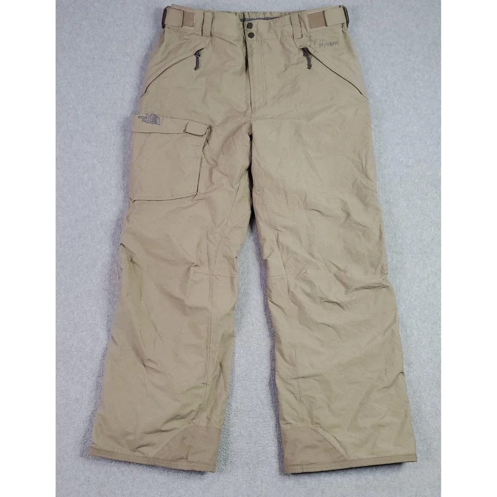 The North Face Snow Pants Mens 38,x32 Beige HyVent Waterproof Zip Vents Ski